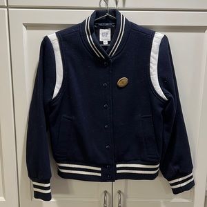 Women’s Navy Gap Varsity Jacket - size PS NWOT